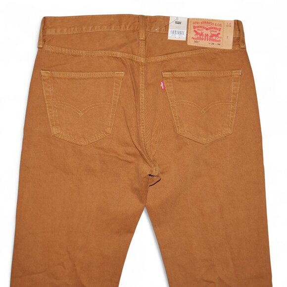 Levis 501 Original Fit Jeans Men's Size 34X34 Rust Brown Denim Straight Leg NEW - Picture 6 of 11